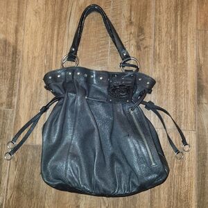 Black Leather Tote Bag